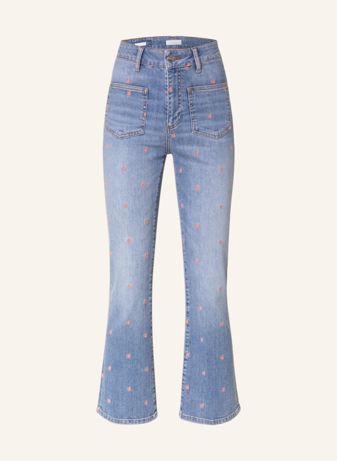 Image of Rich&Royal Flared Jeans Mit Stickereien blau