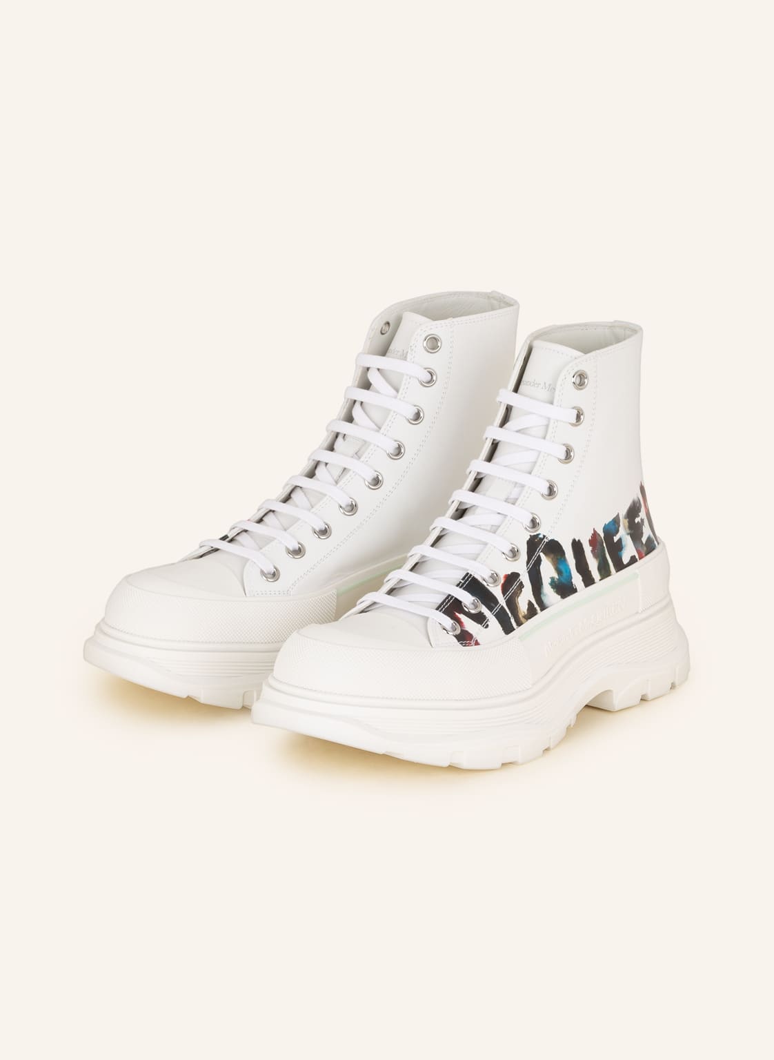 Image of Alexander Mcqueen Schnürboots Tread Slick weiss