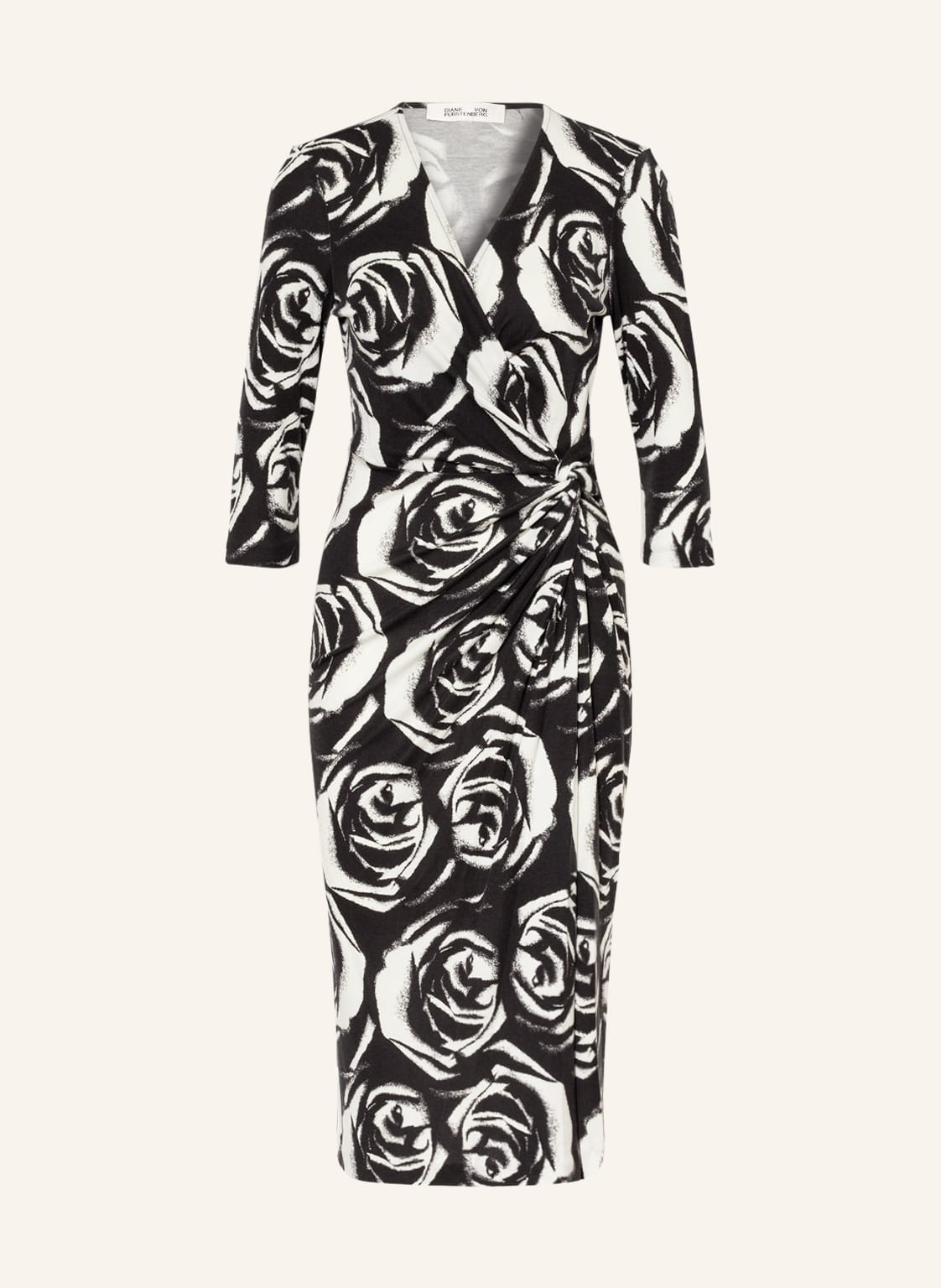 Image of Diane Von Furstenberg Jerseykleid Borris Mit 3/4-Arm schwarz