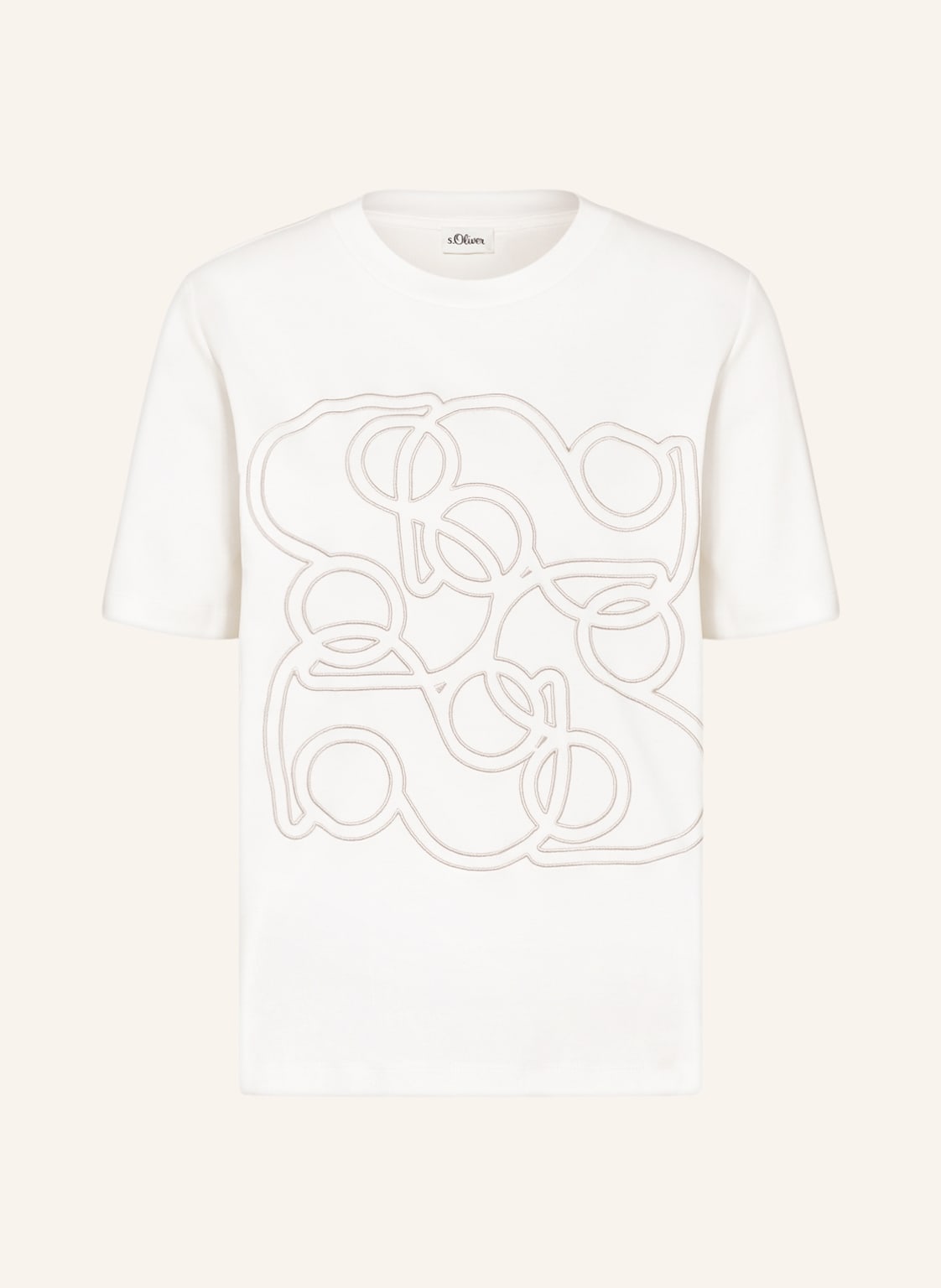Image of S.Oliver Black Label T-Shirt Mit Stickereien weiss