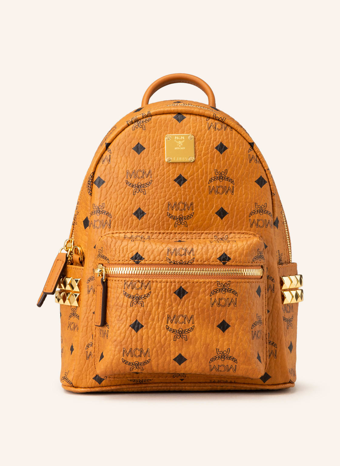 Image of Mcm Rucksack Stark Xs Mit Nieten braun