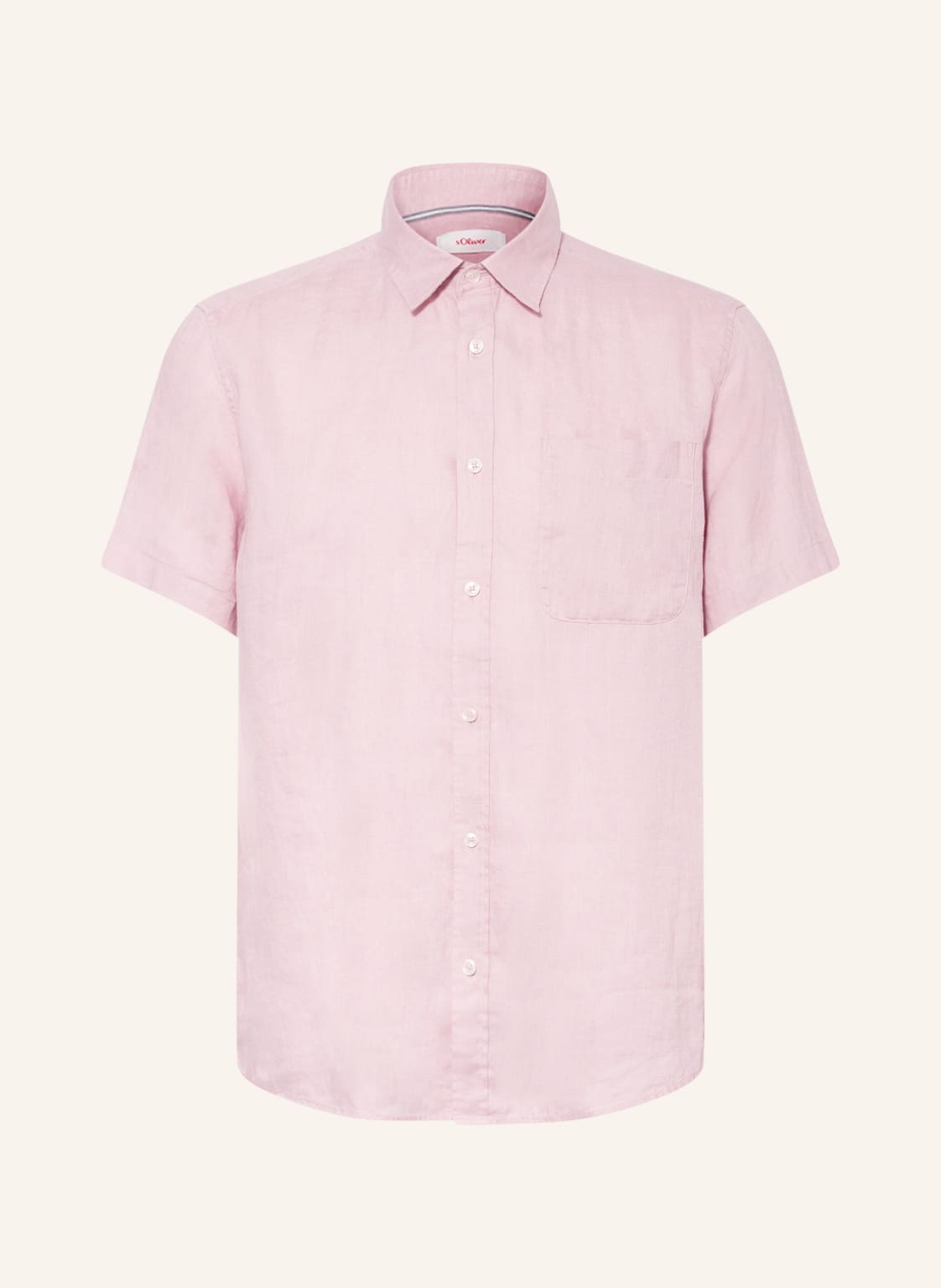 Image of S.Oliver Red Kurzarm-Hemd Regular Fit Aus Leinen violett