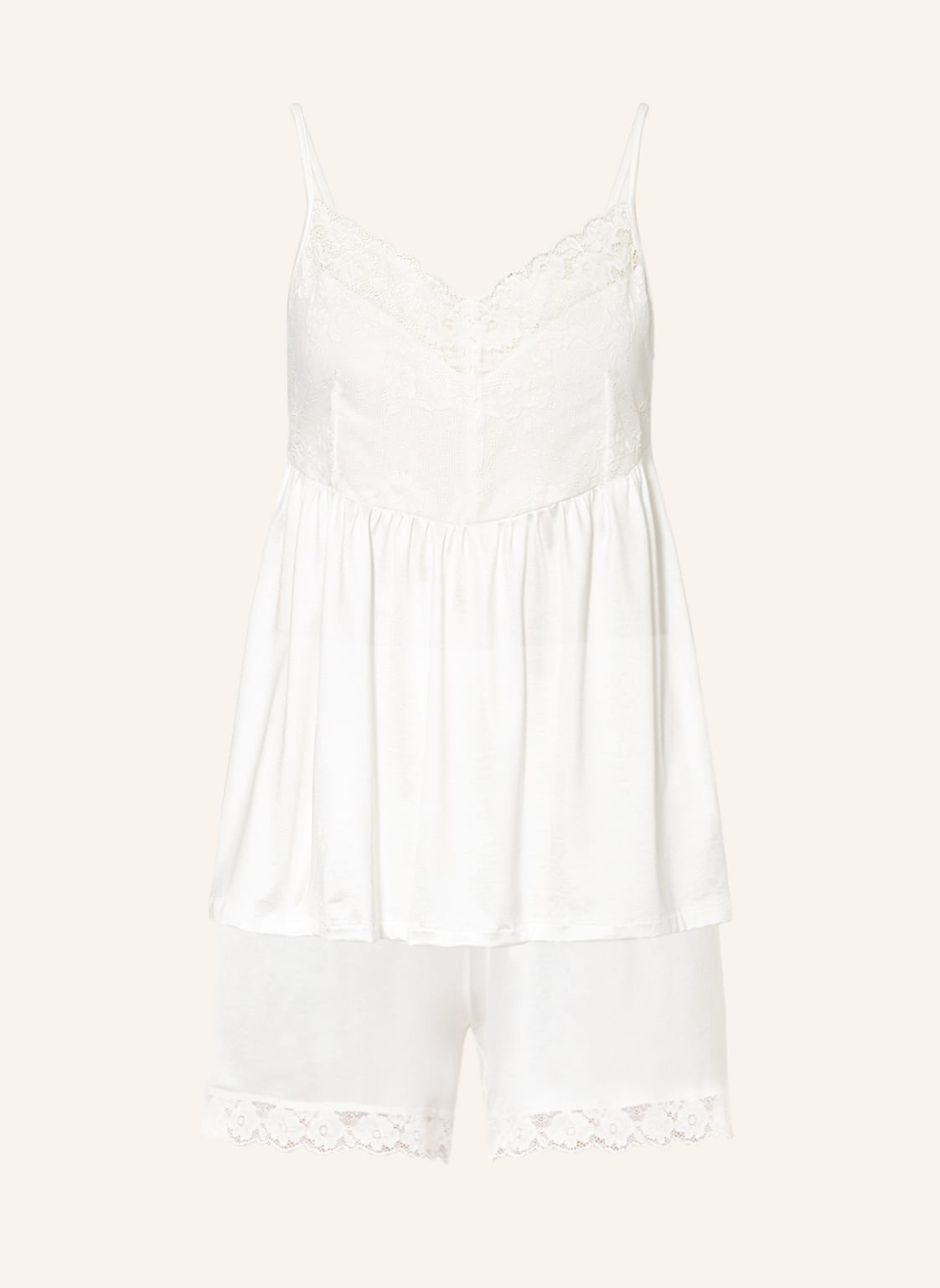 Image of Calida Shorty-Schlafanzug 100% Nature Romance weiss