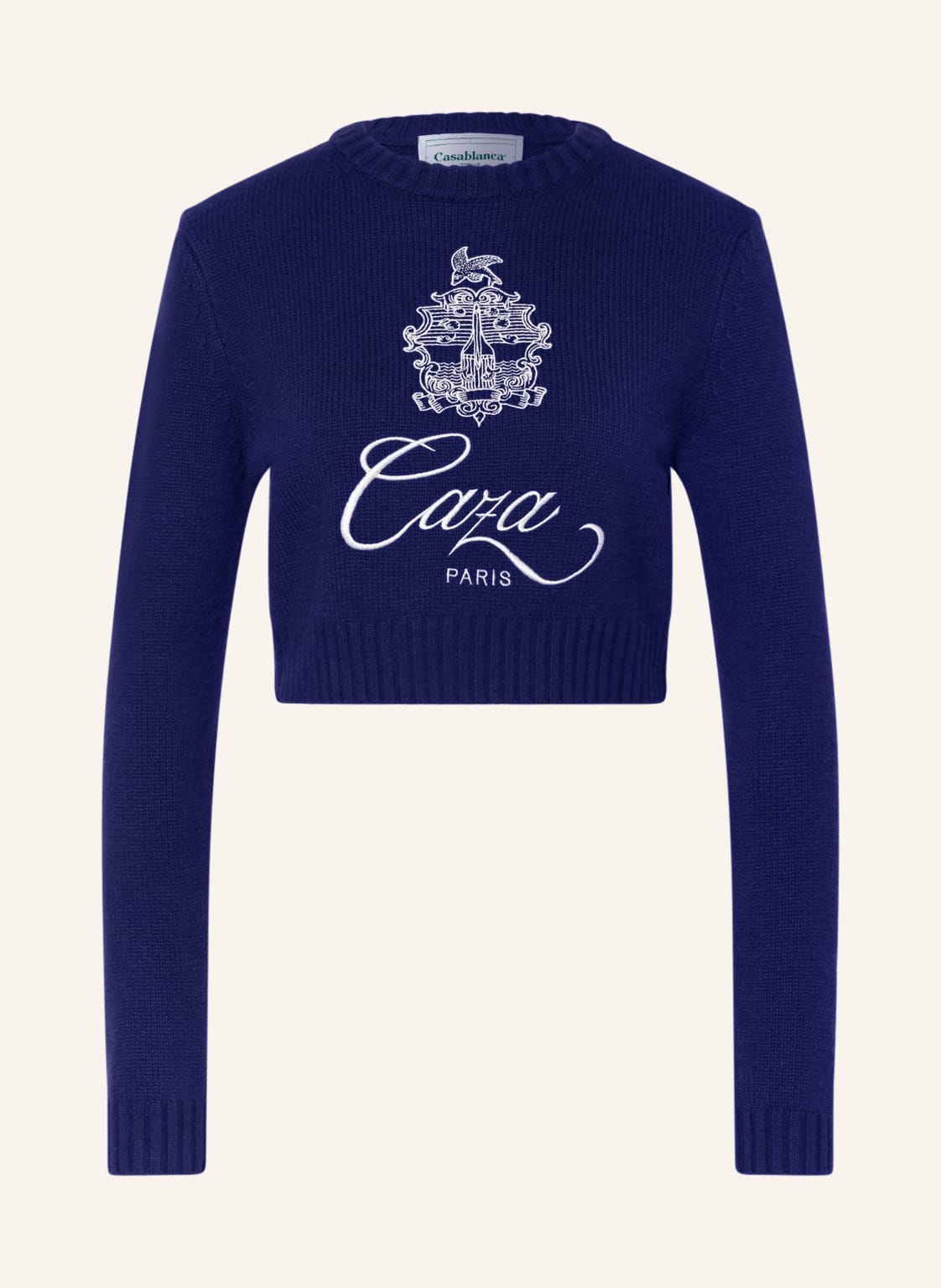 Image of Casablanca Cropped-Pullover Aus Merinowolle blau