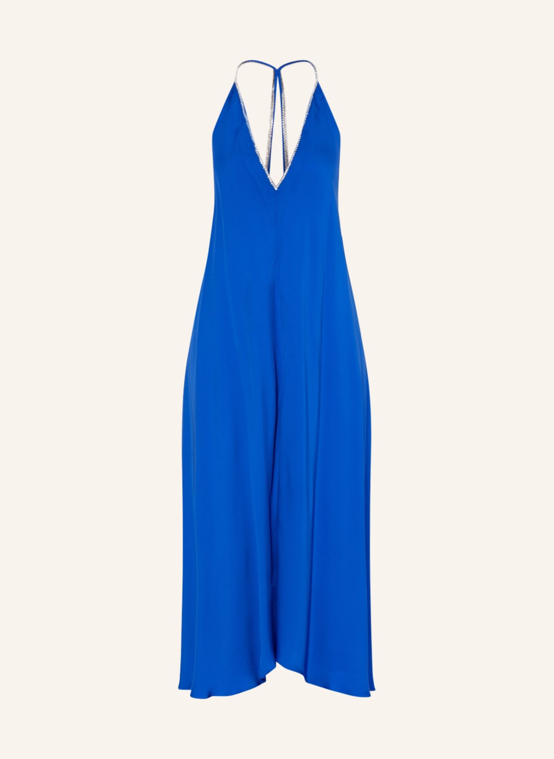 Image of Reiss Satinkleid Mila Mit Schmucksteinen blau