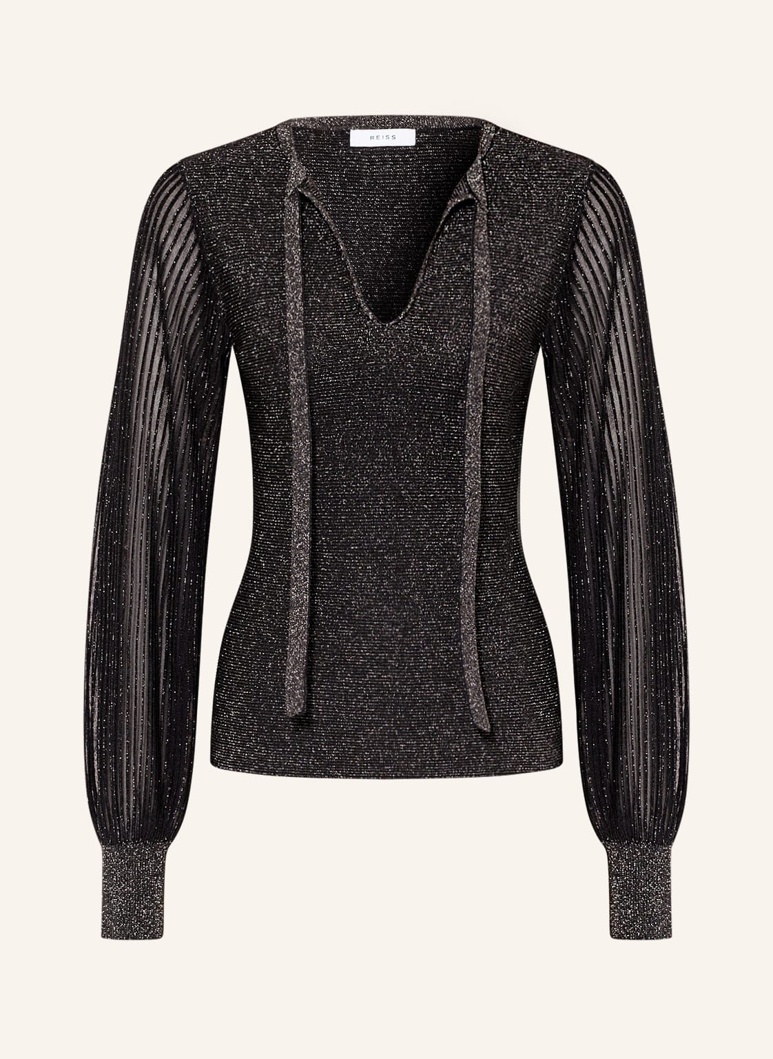 Image of Reiss Pullover Samira Im Materialmix silber