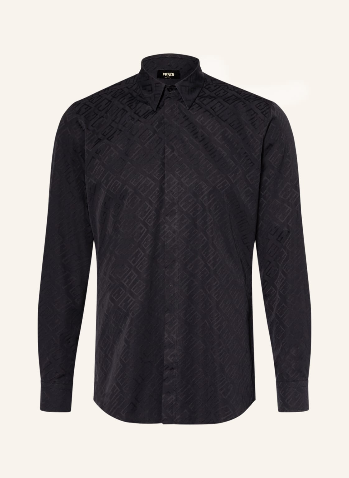 Image of Fendi Jacquard-Hemd Slim Fit schwarz