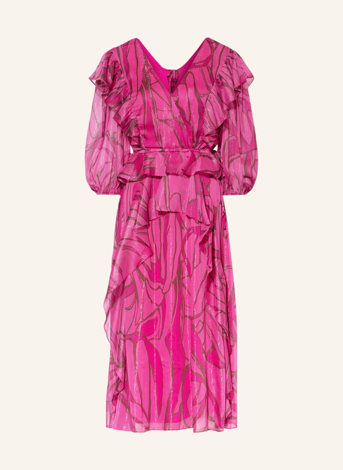 Image of Ted Baker Kleid Victoir Mit Glanzgarn Und Volants pink