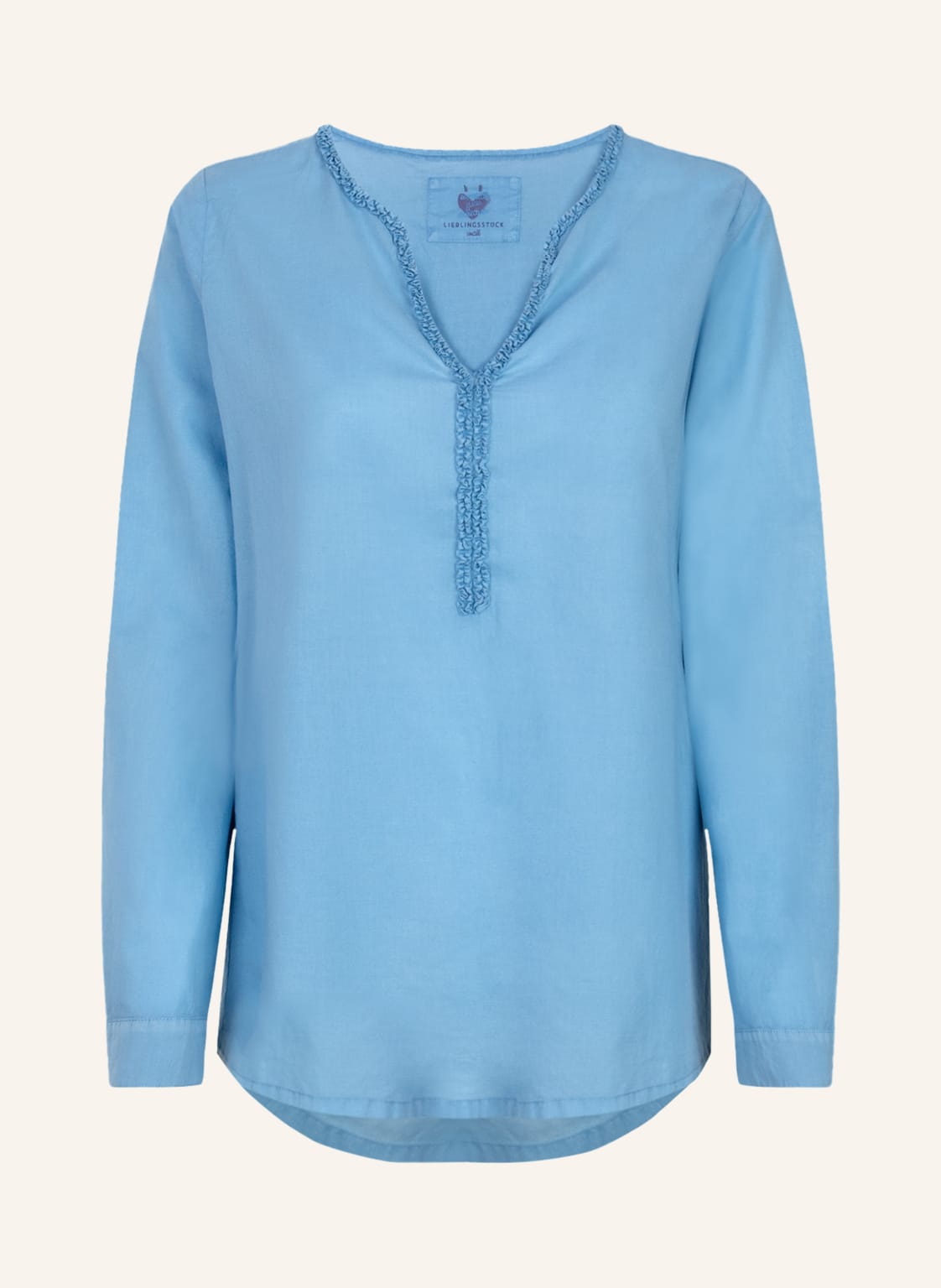 Image of Lieblingsstück Blusenshirt Rosemarie Mit Rüschenbesatz blau