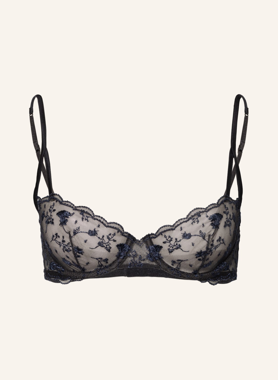 Image of La Perla Balconette-Bh Midnight Botanica Aus Seide schwarz