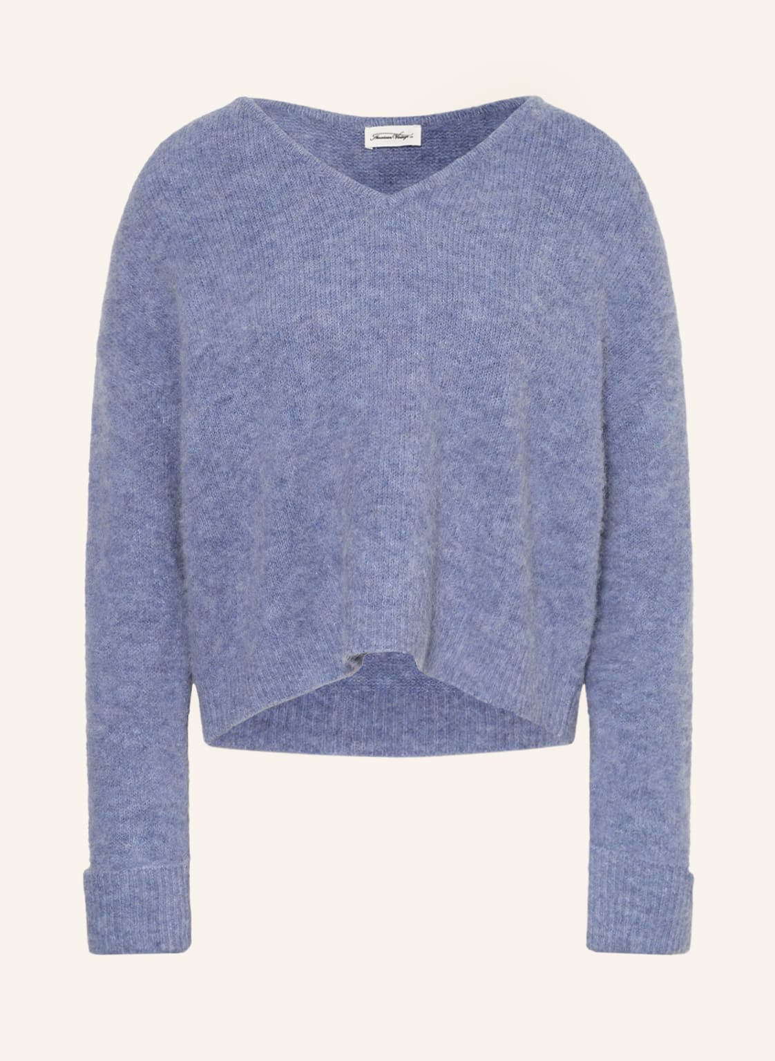 Image of American Vintage Cropped-Pullover Mit Alpaka blau