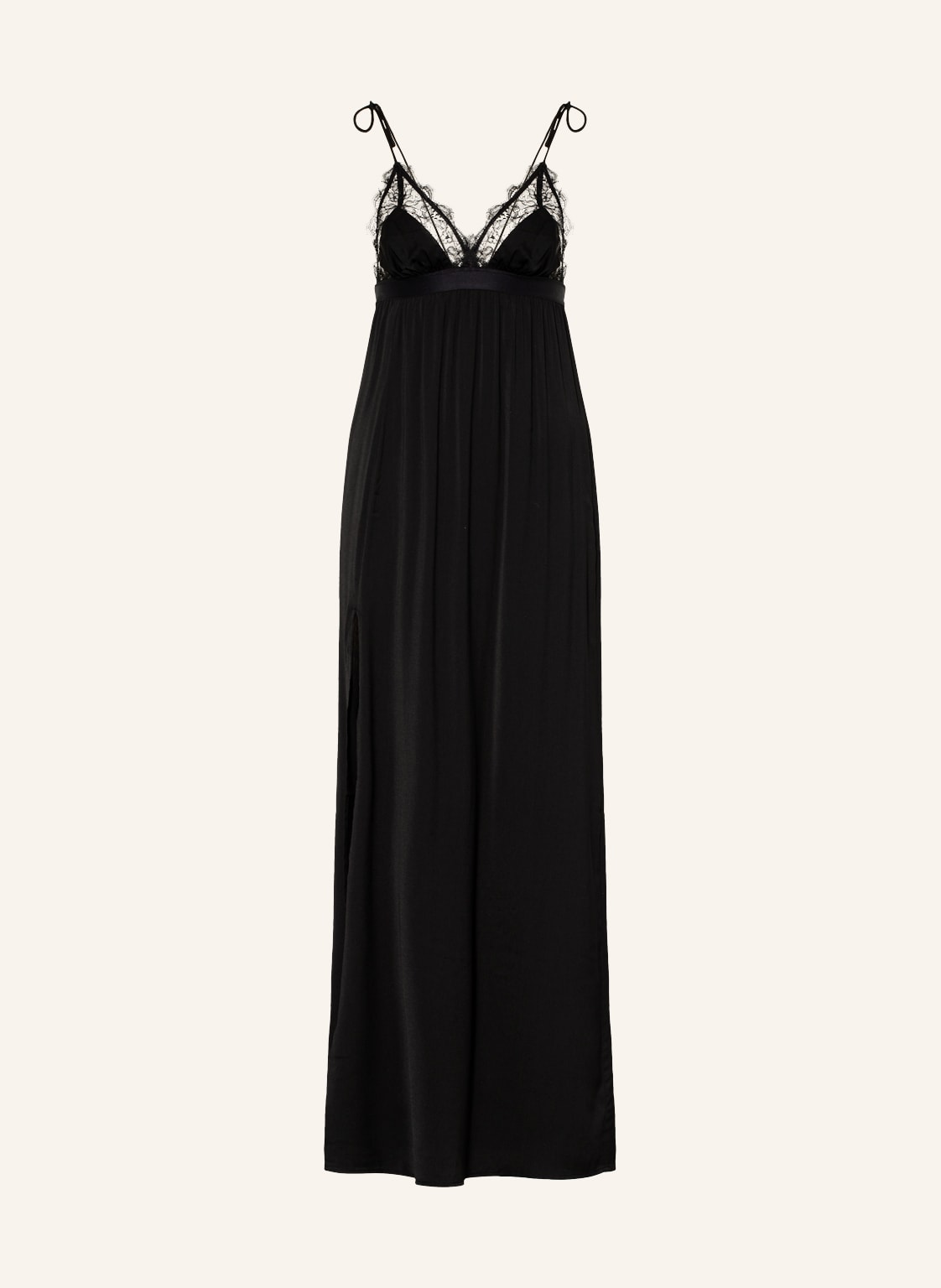 Image of Love Stories Negligé Flemming Long Aus Satin schwarz