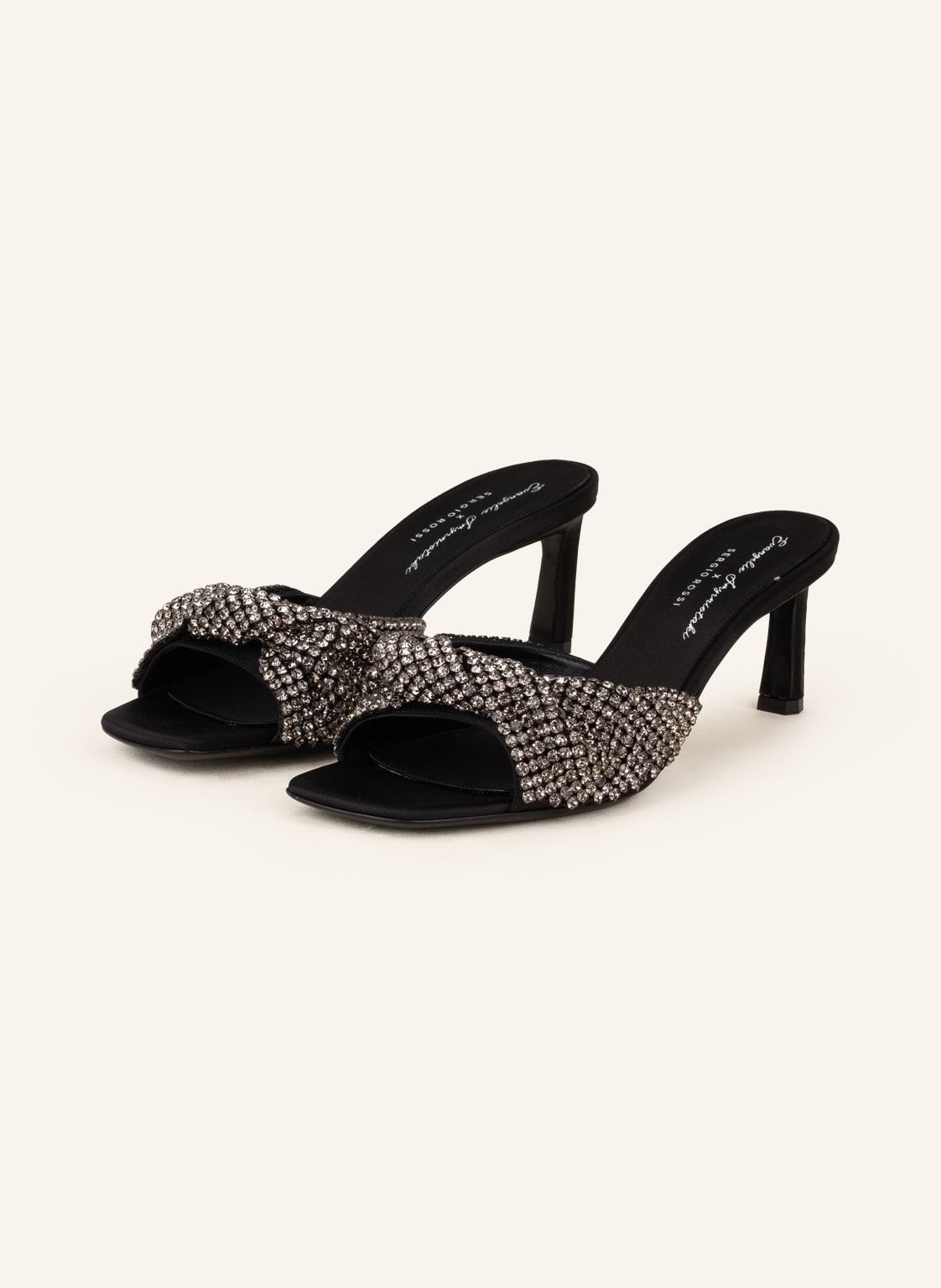 Image of Sergio Rossi Mules Evangelie Mit Schmucksteinen schwarz