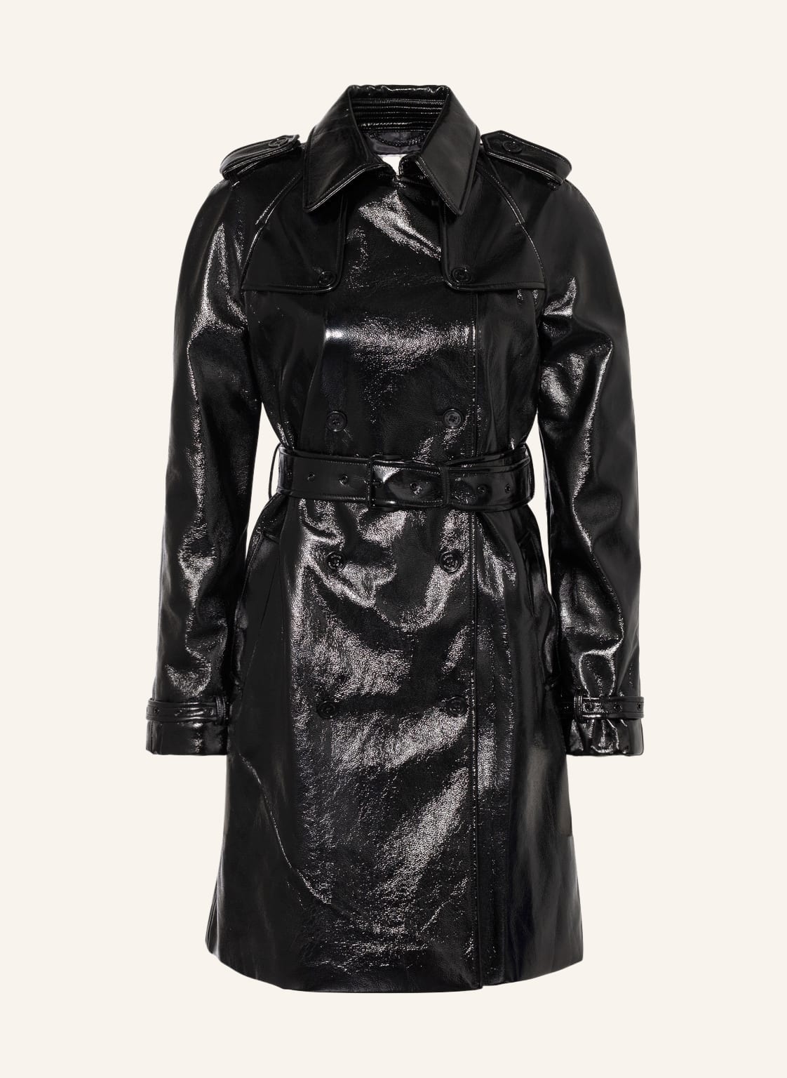 Image of Michael Kors Trenchcoat In Lackoptik schwarz