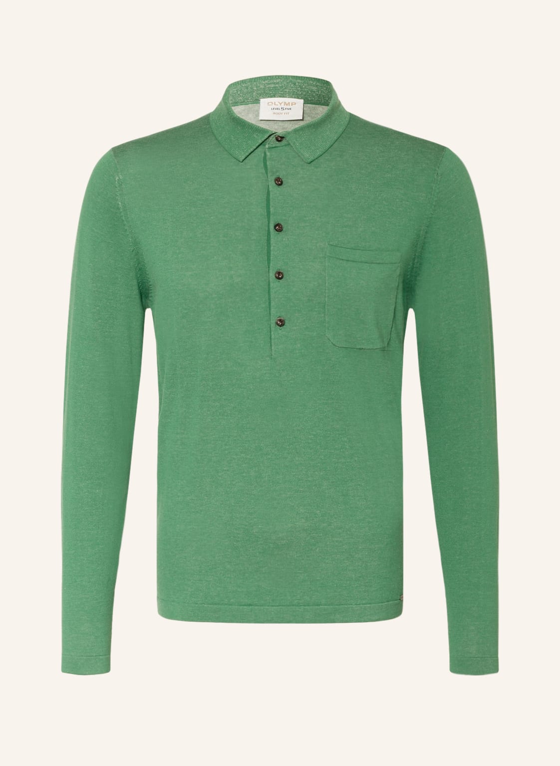 Image of Olymp Jersey-Poloshirt Body Fit gruen