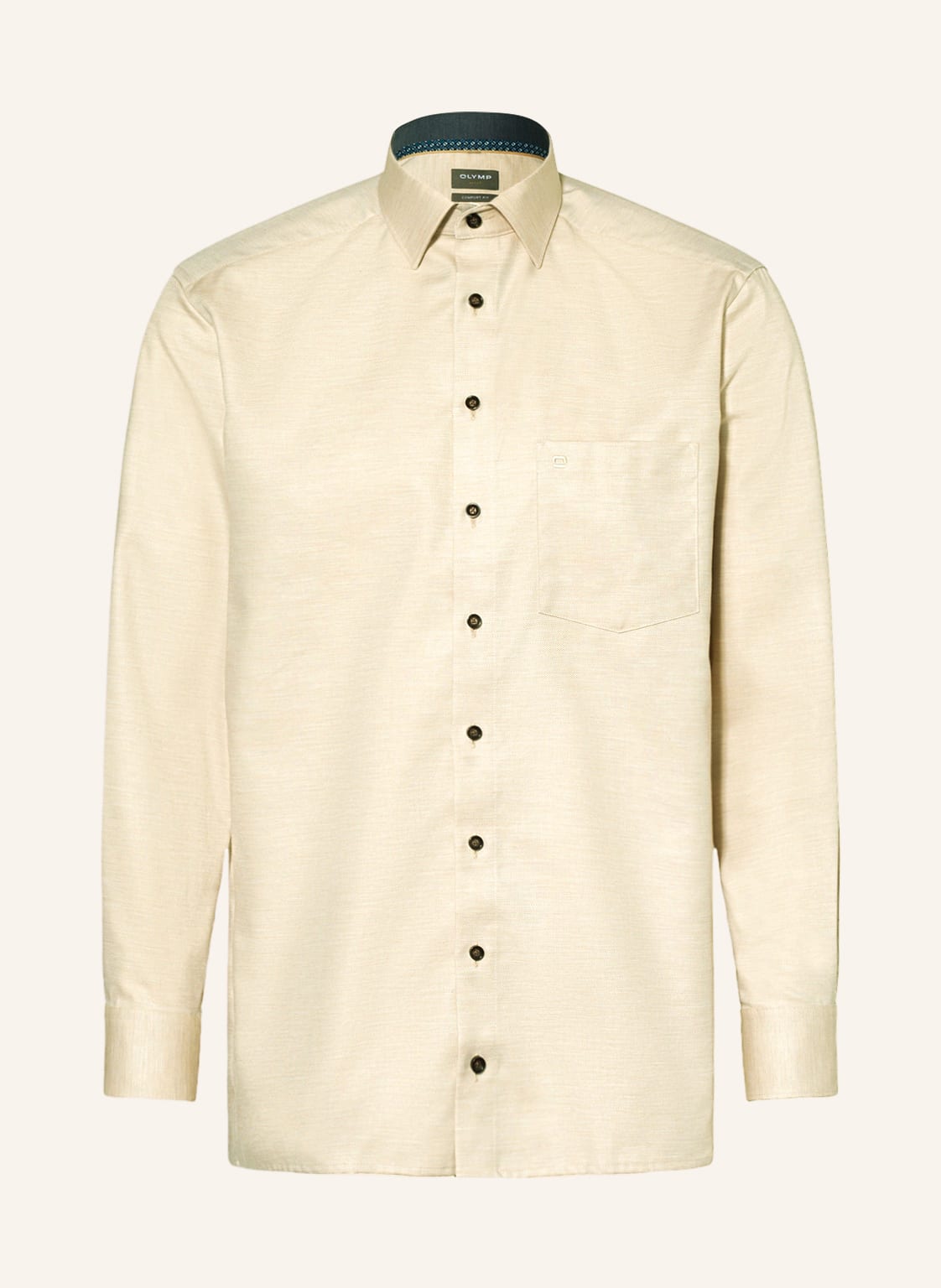 Image of Olymp Piqué-Hemd Luxor Comfort Fit beige