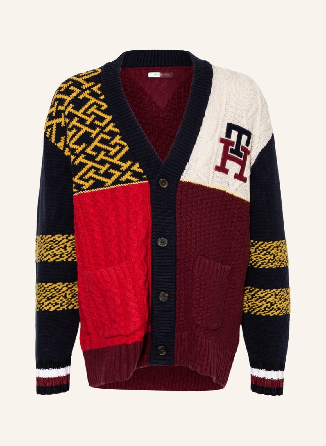 Image of Tommy Hilfiger Oversized-Strickjacke Letterman rot