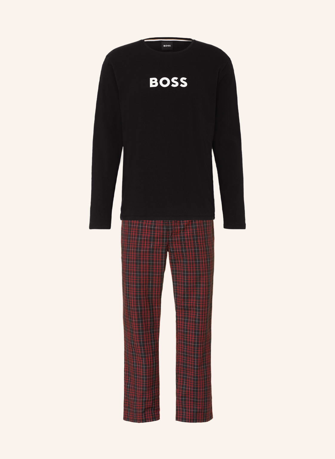 Image of Boss Schlafanzug Easy Long rot