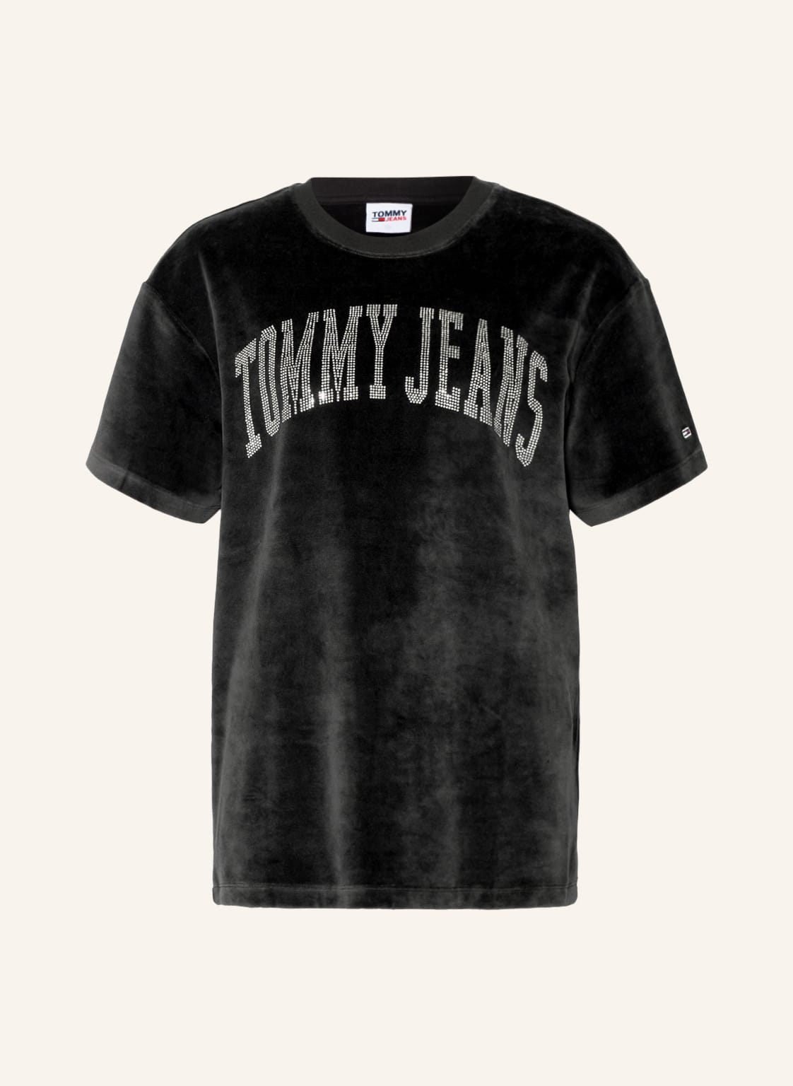 Image of Tommy Jeans T-Shirt Aus Samt Mit Schmucksteinen schwarz