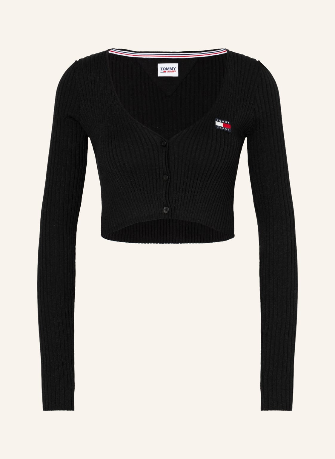 Image of Tommy Jeans Cropped-Strickjacke schwarz