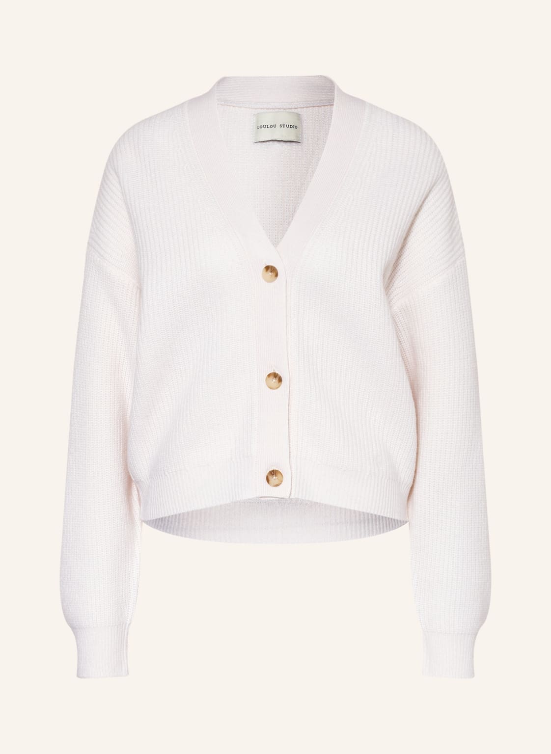 Image of Loulou Studio Oversized-Strickjacke Aus Cashmere weiss