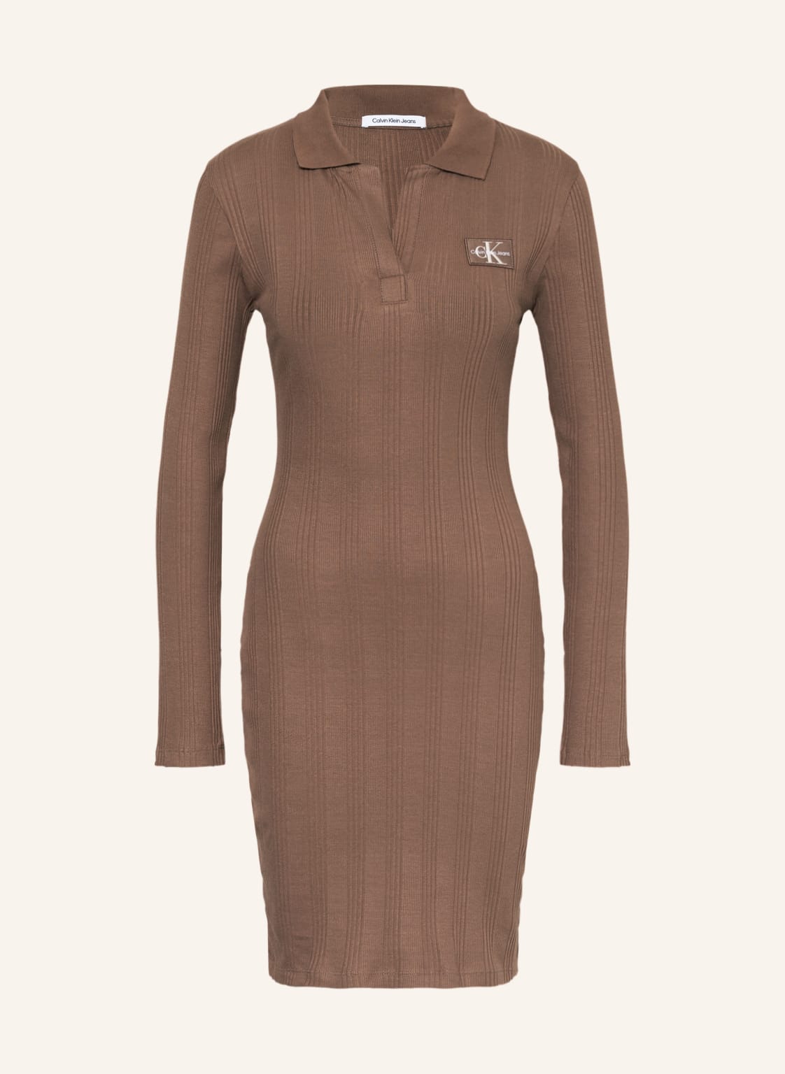 Image of Calvin Klein Jeans Jersey-Polokleid braun