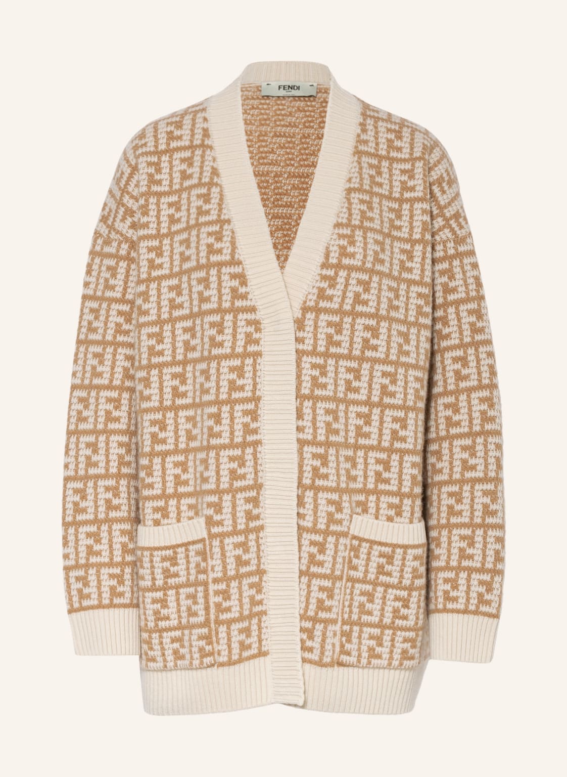 Image of Fendi Strickjacke Aus Cashmere braun