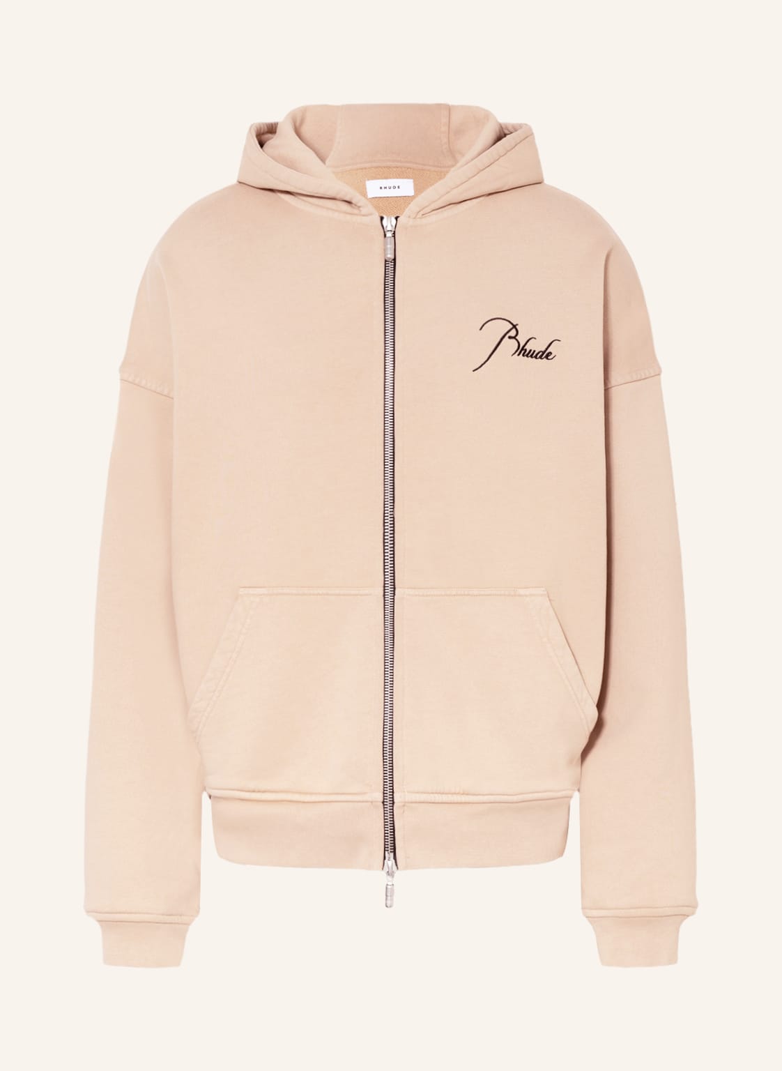 Image of Rhude Oversized-Sweatjacke beige