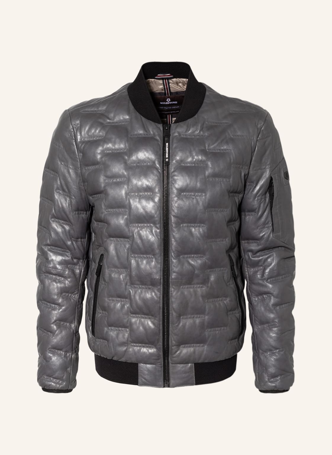 Image of Milestone Lederjacke Ms-Aron Mit Sorona® Aura-Isolierung grau