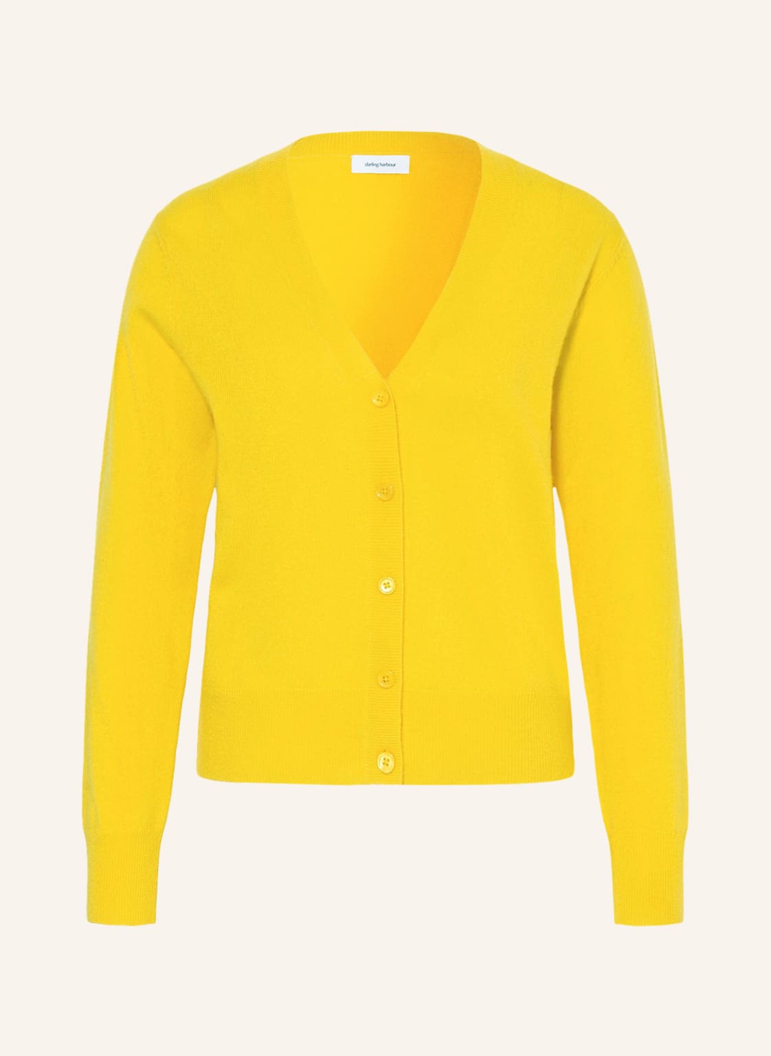 Image of Darling Harbour Strickjacke Aus Cashmere gelb