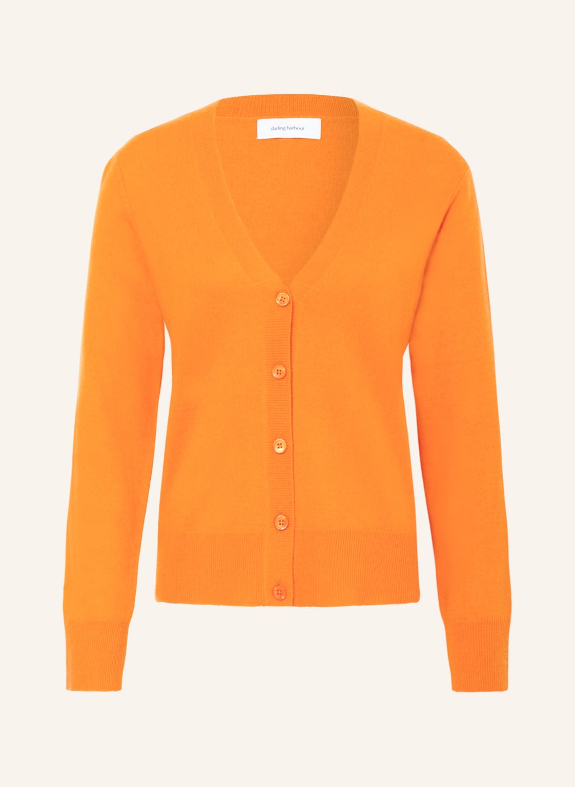 Image of Darling Harbour Strickjacke Aus Cashmere orange