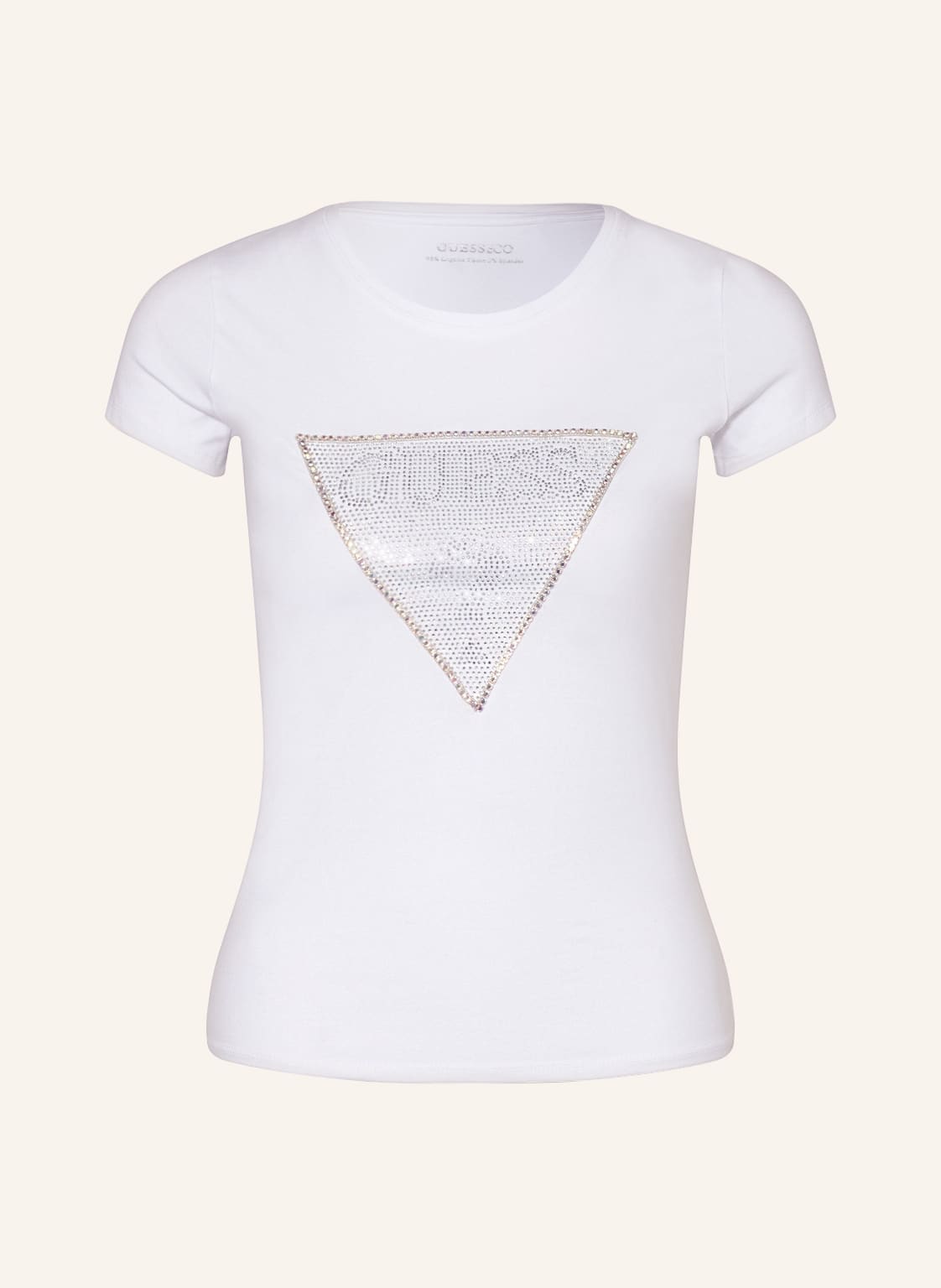 Image of Guess T-Shirt Mit Schmucksteinen weiss