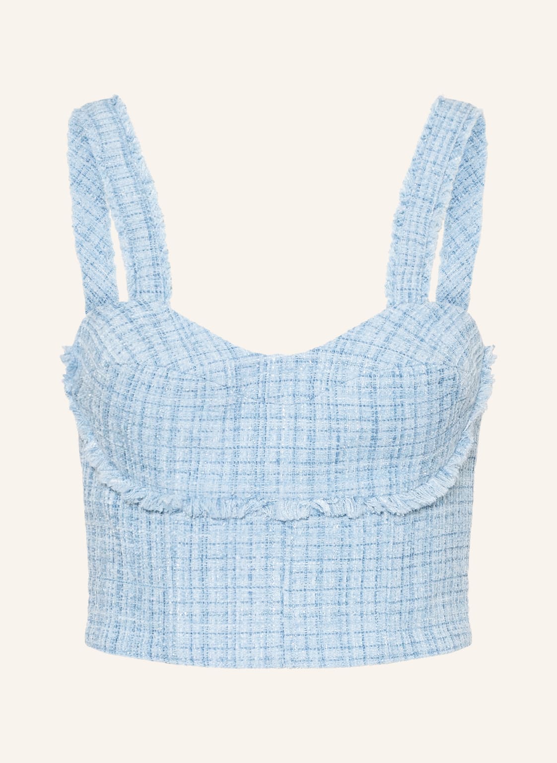 Image of Guess Tweed-Top Emily Mit Glitzergarn blau