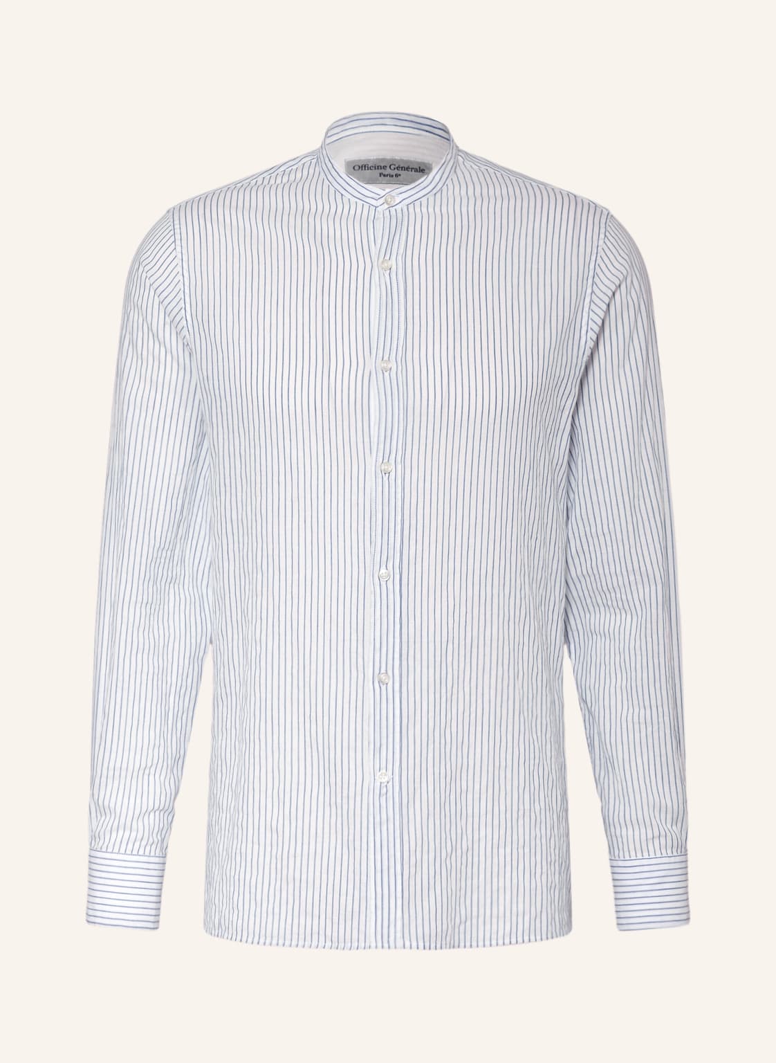 Image of Officine Générale Hemd Gaston Slim Fit Mit Stehkragen weiss