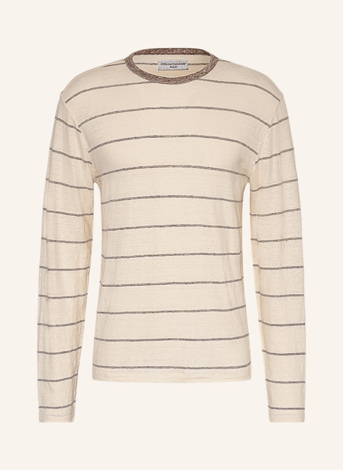 Image of Officine Générale Longsleeve Aus Leinen weiss