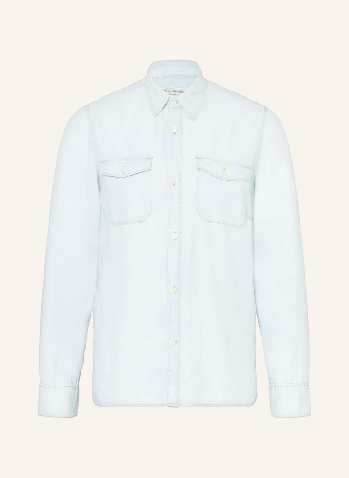 Image of Officine Générale Hemd Amar Regular Fit In Jeansoptik blau