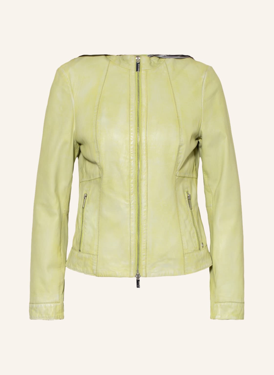 Image of Milestone Lederjacke Mshalong Mit Herausnehmbarer Blende gruen