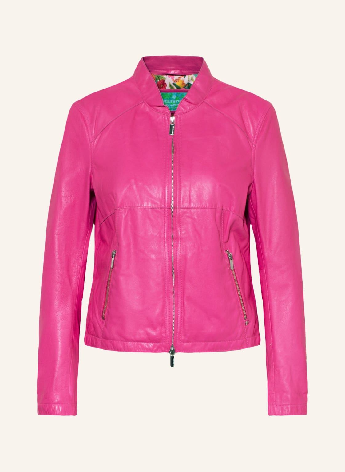 Image of Milestone Lederjacke Mssaba pink