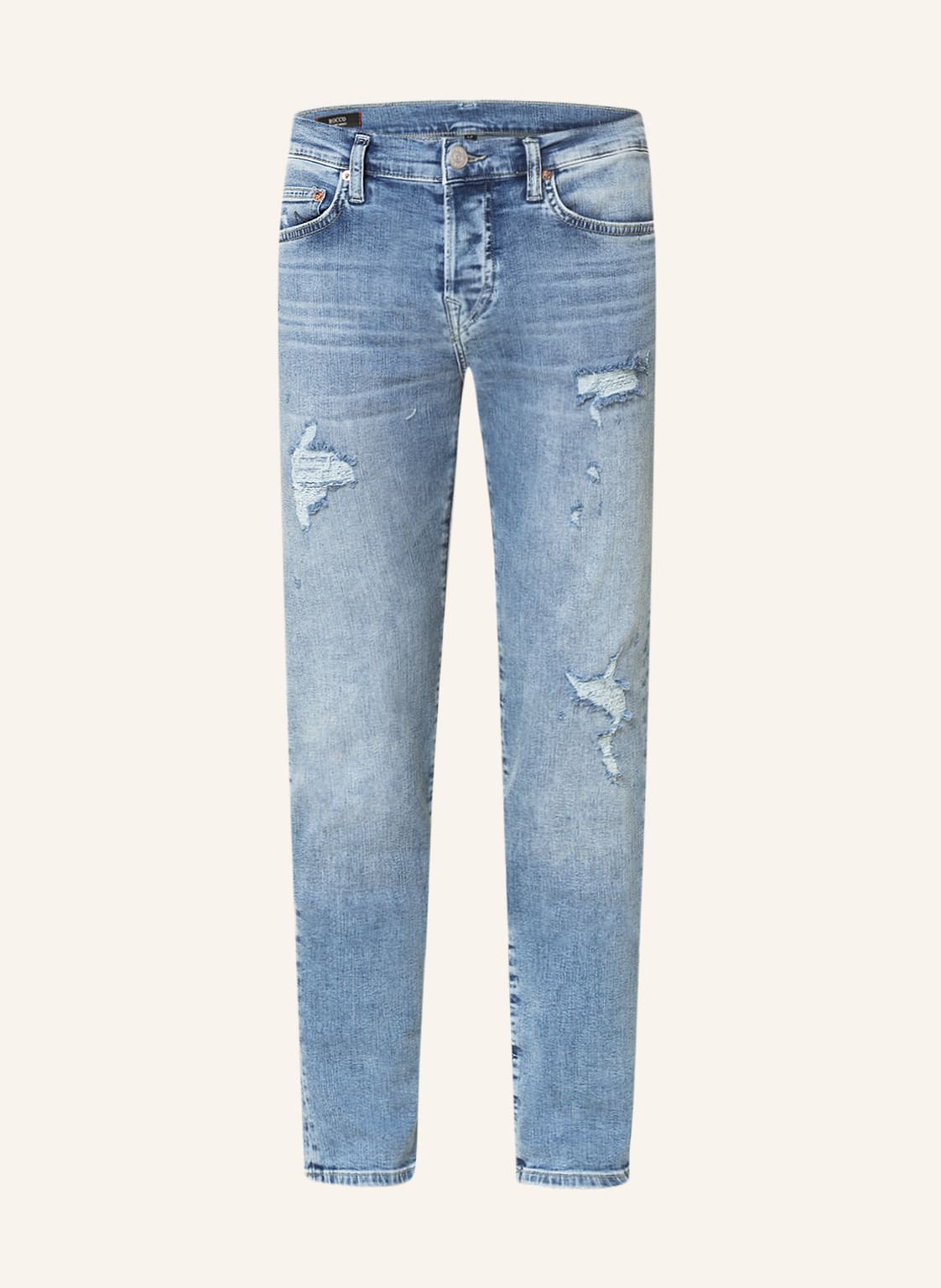 Image of True Religion Destroyed Jeans Rocco Skinny Fit blau
