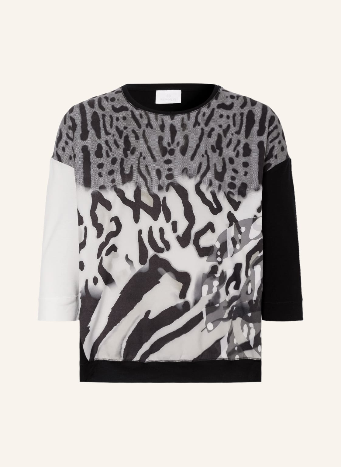 Image of Sportalm Shirt Im Materialmix Mit 3/4-Arm schwarz