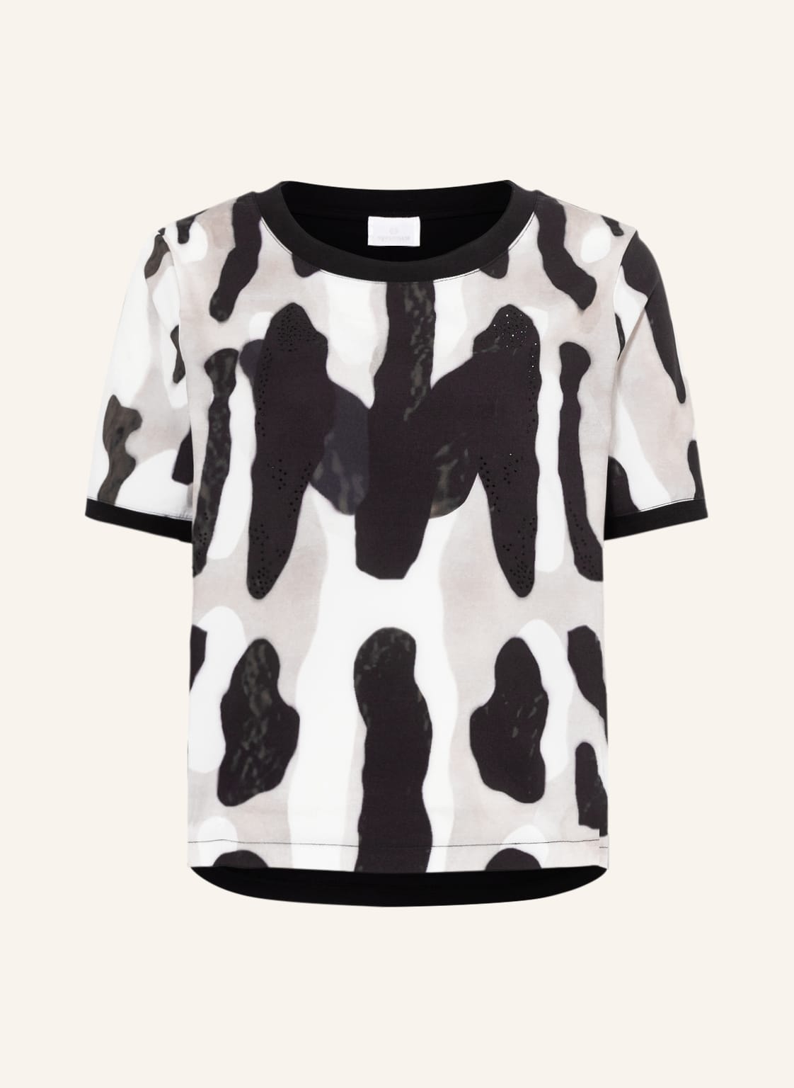 Image of Sportalm T-Shirt Im Materialmix Mit Schmucksteinen schwarz