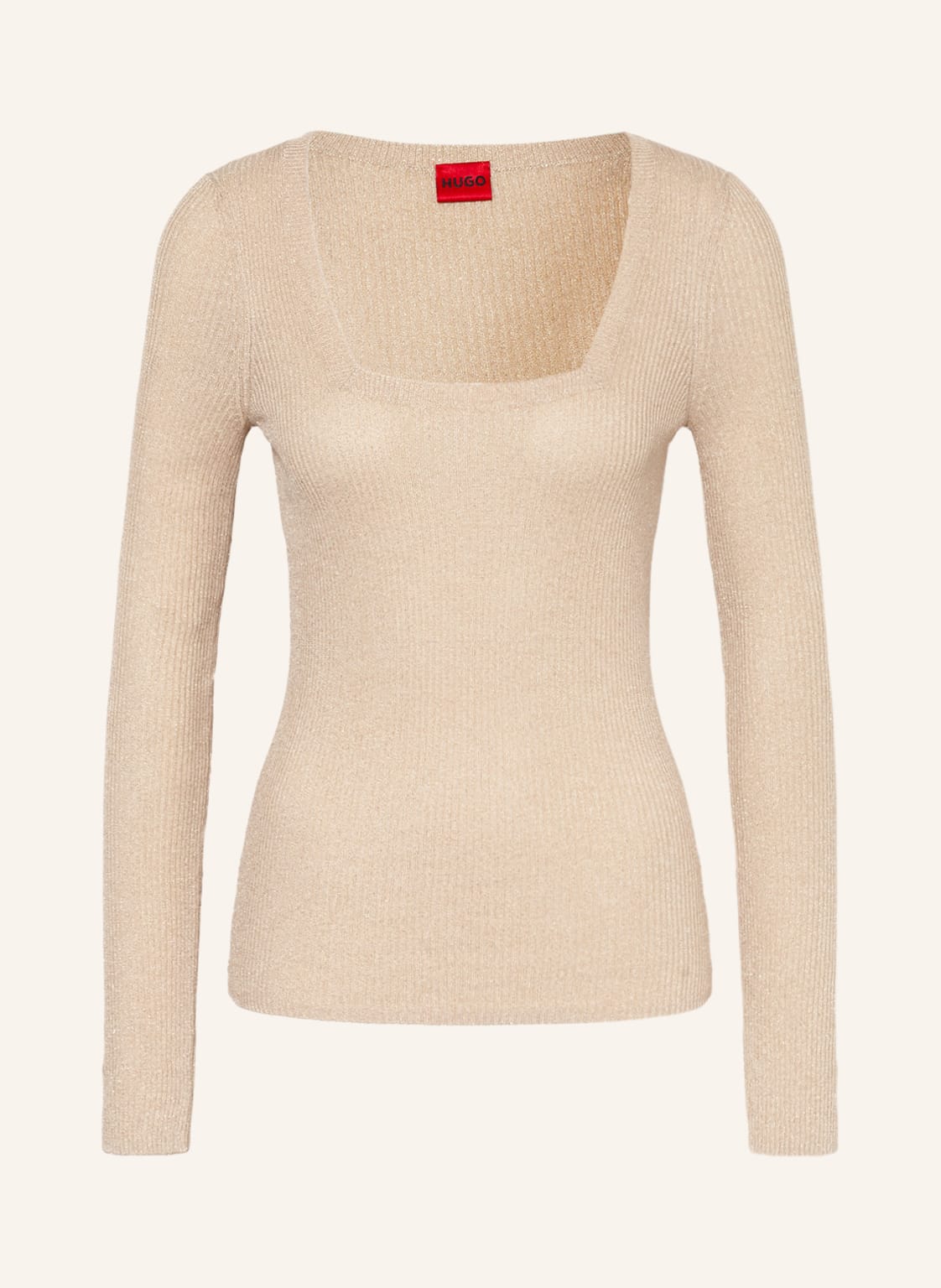 Image of Hugo Longsleeve Sunessy Mit Glitzergarn beige