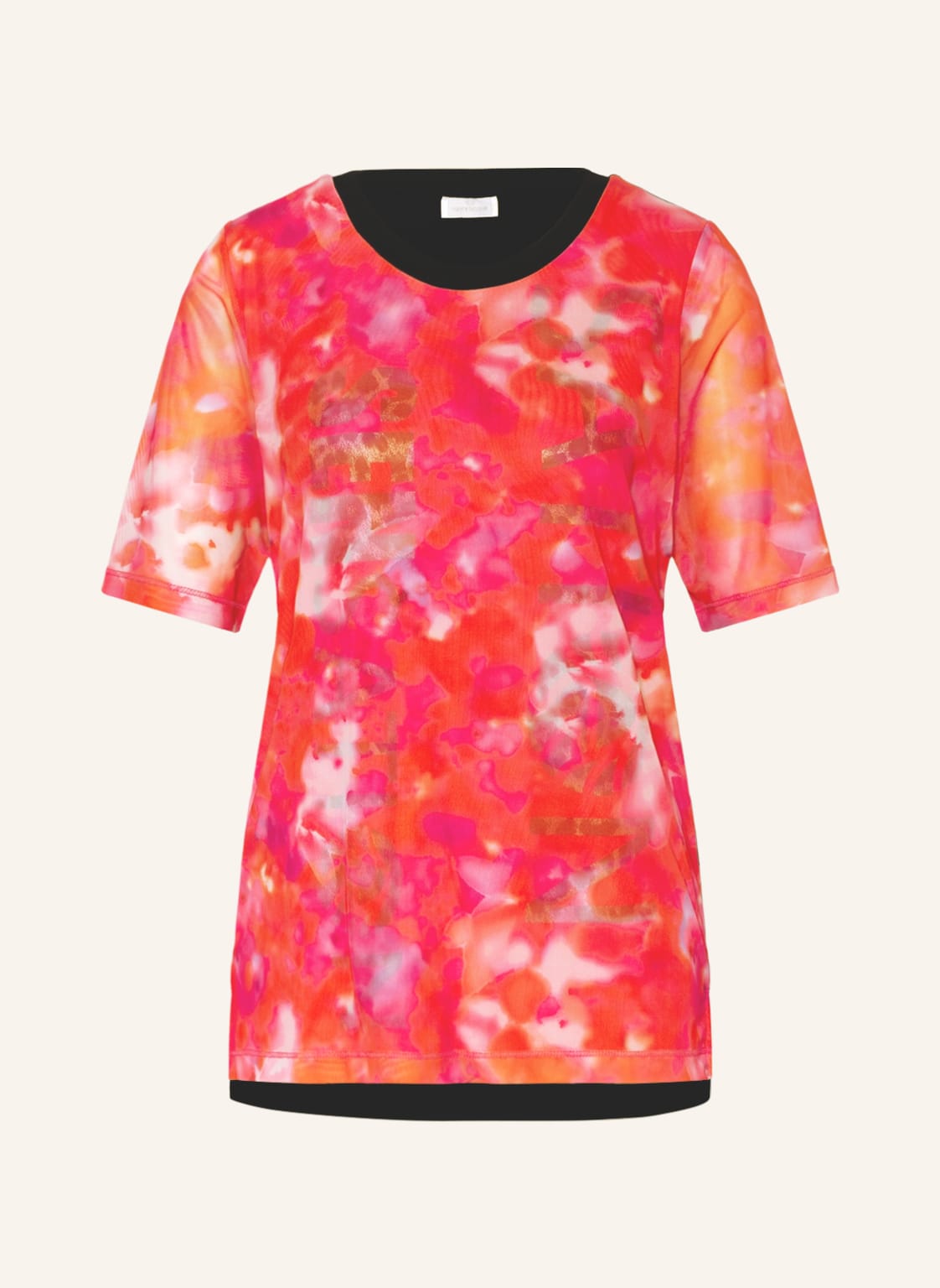 Image of Sportalm T-Shirt Im Materialmix schwarz