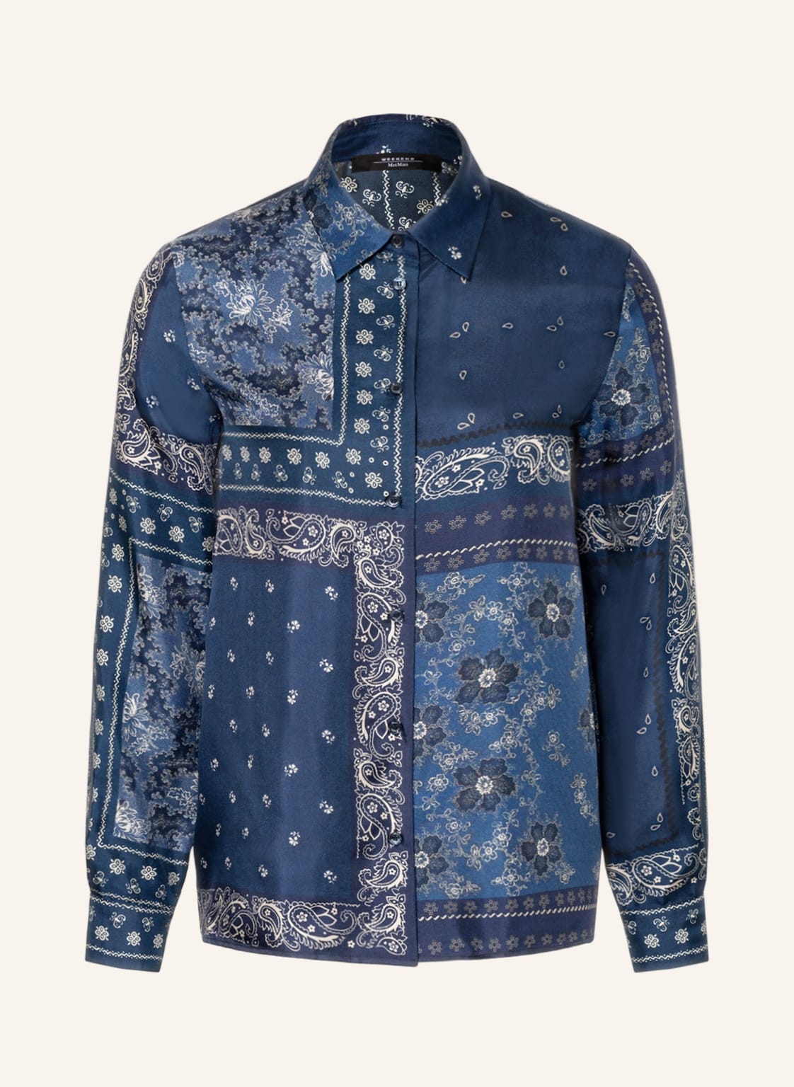 Image of Weekend Maxmara Hemdbluse Finire Aus Seide blau