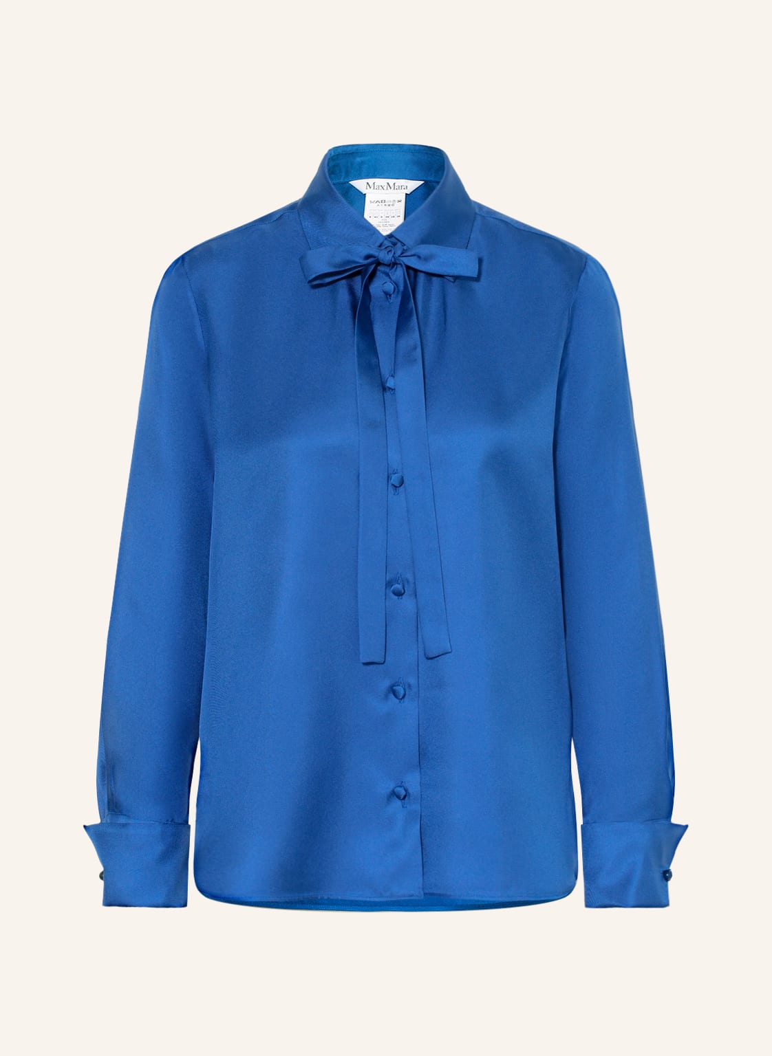 Image of Max Mara Schluppenbluse Toano Aus Seide blau