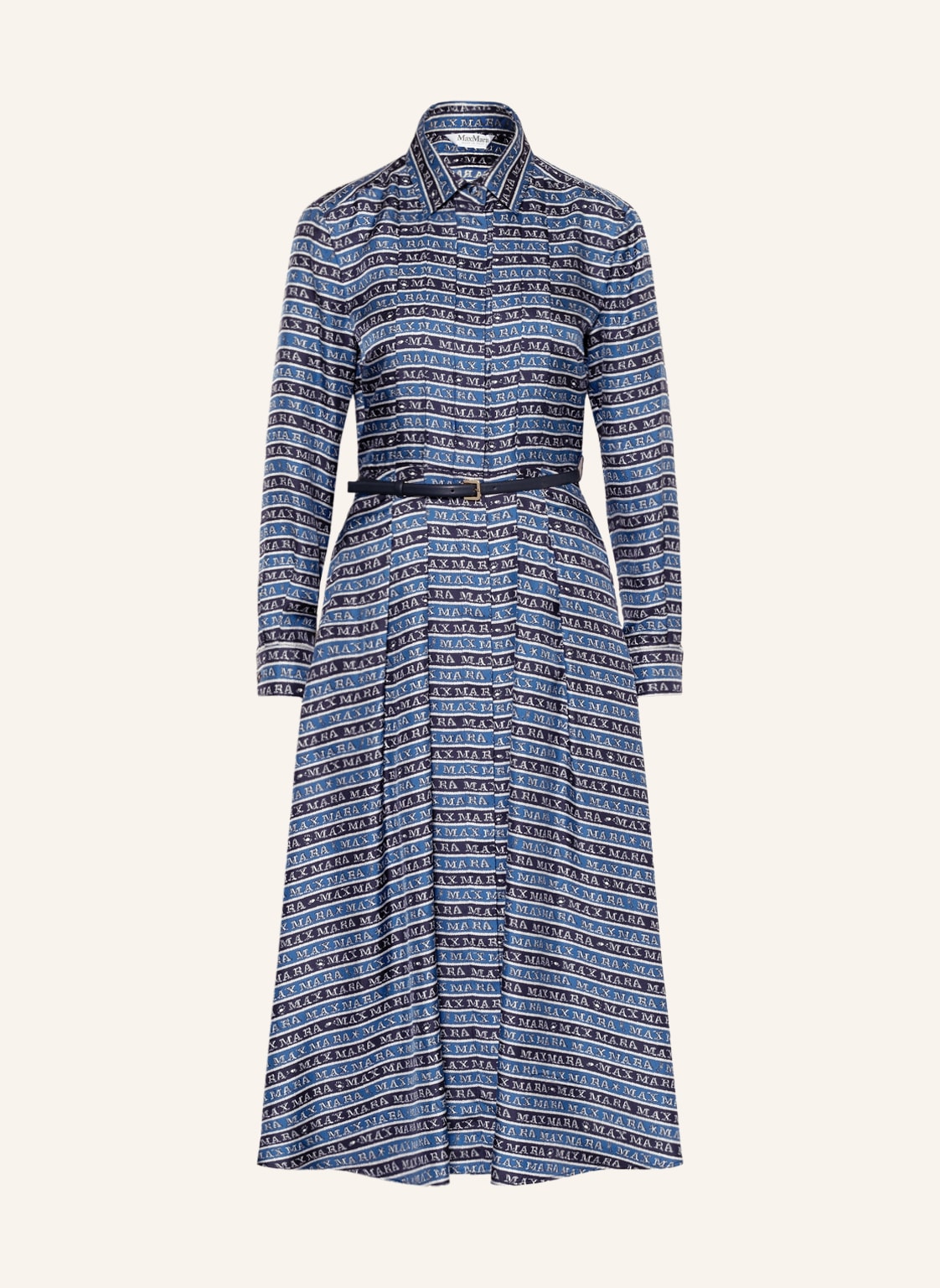 Image of Max Mara Hemdblusenkleid Emmy Aus Seide blau