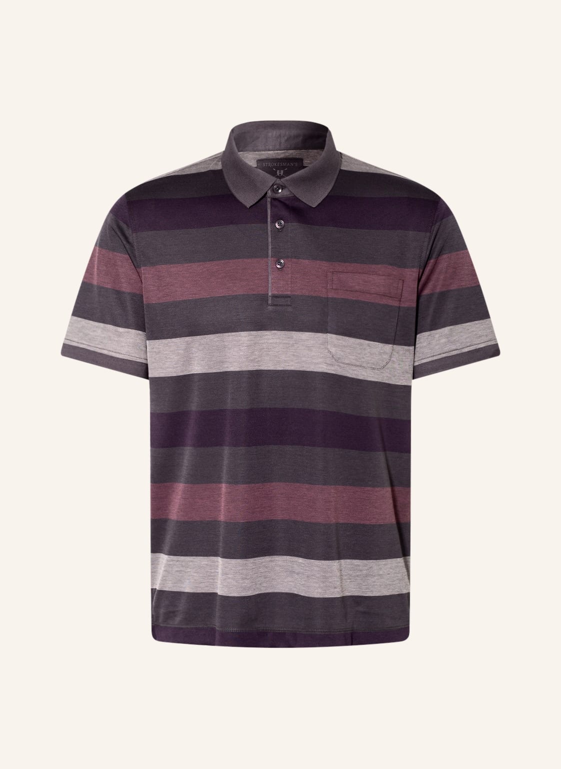 Image of Strokesman's Piqué-Poloshirt Regular Fit grau