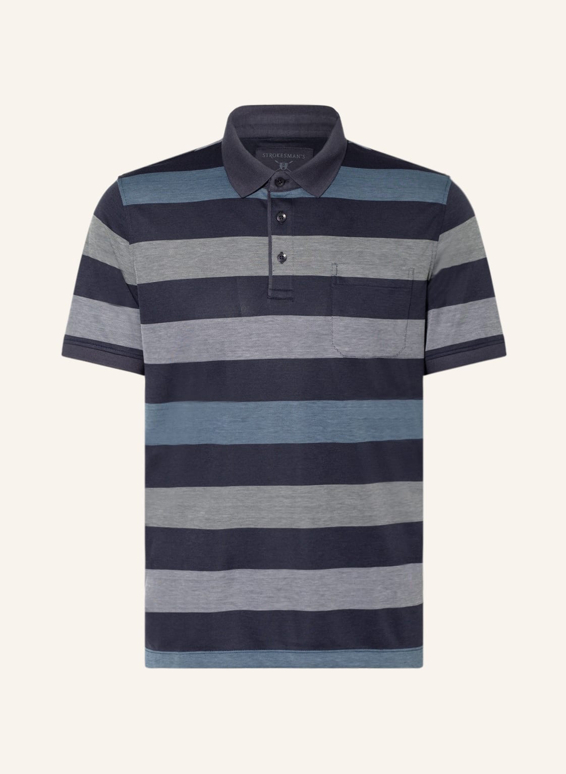 Image of Strokesman's Piqué-Poloshirt Regular Fit blau