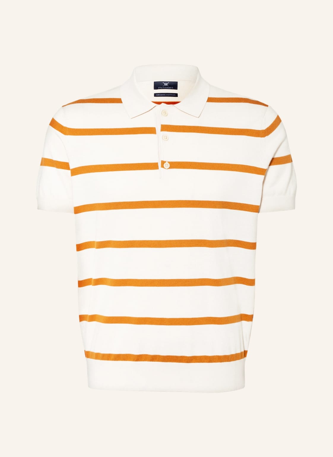 Image of Strokesman's Strick-Poloshirt beige
