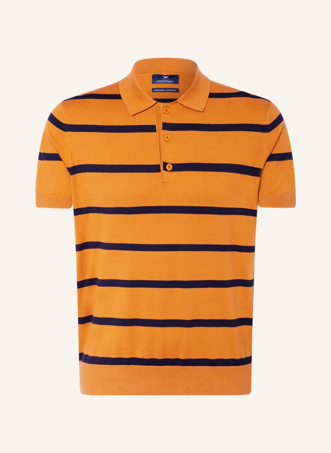 Image of Strokesman's Strick-Poloshirt braun